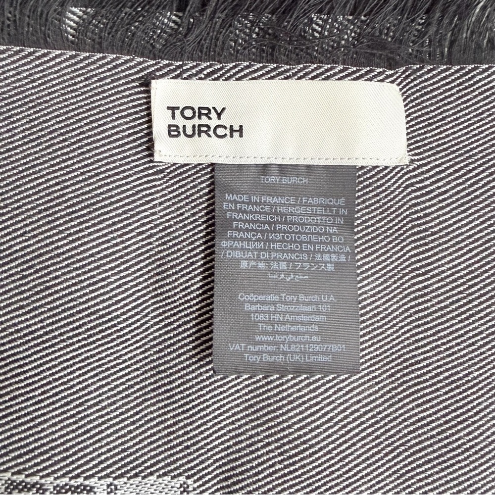 Tory Burch T Monogram Jacquard Traveler Scarf Wrap - Picture 4 of 5